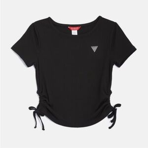GUESS | Black Tee With Cinched Sides Size Small